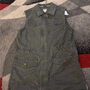 A New Day Sleeveless Olive Green Utility Vest